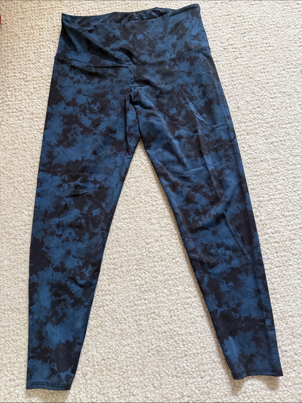 Onzie Blue and Black Tie-Dye High-Waist Leggings